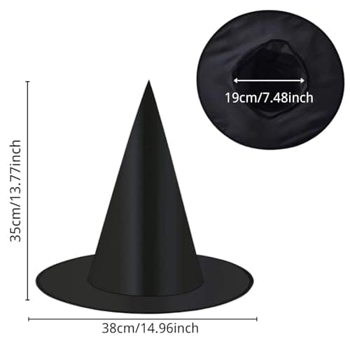 CROOT Black Witch Hat for Halloween Party & Cosplay