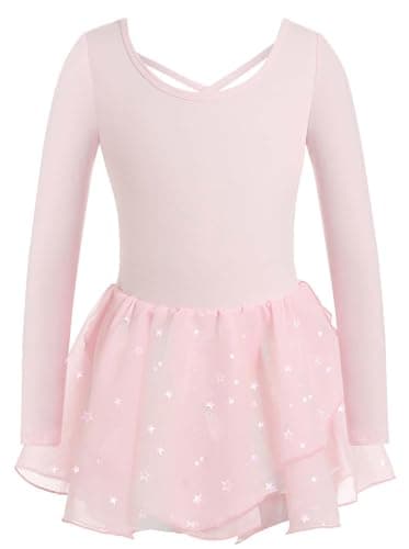 Phineein Girls' Sparkle Ballet Leotard with Skirt