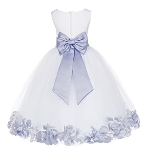 Ekid's Bridal Ivory Tulle Floral Petals Toddler Girl Dress 302T