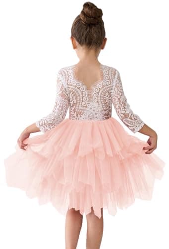 2Bunnies Girl Peony Lace Back Tiered Tutu Party Dress