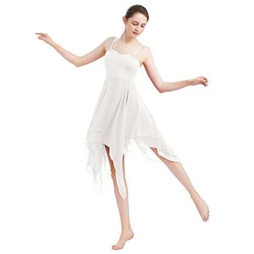 ODASDO Women's Modern Lyrical Dance Spaghetti Strap Chiffon Dress