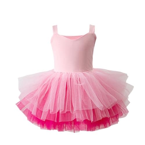 KARETT Girls Ballet Tutu Dress for Toddlers, V-Neck Leotard Outfit, Ages 1-7