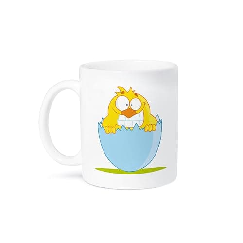 Funny Cartoon Cop Eating Donuts Ceramic Mug for Police Officers, 15-Ounce