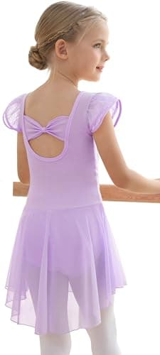 MdnMd Ballet Leotards with Skirt for Toddler Girls