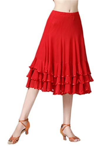 CISMARK Elegant Ballroom and Latin Flamenco Dance Skirt for Women