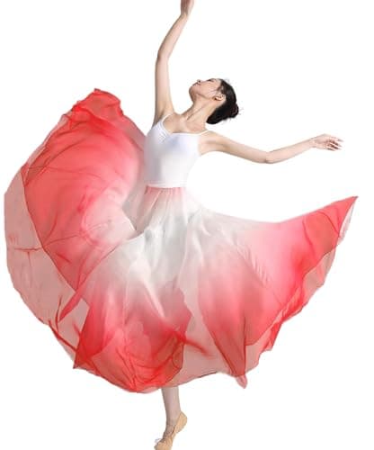 ORIDOOR Graduated Color 35" Lyrical Dance Skirt for Women