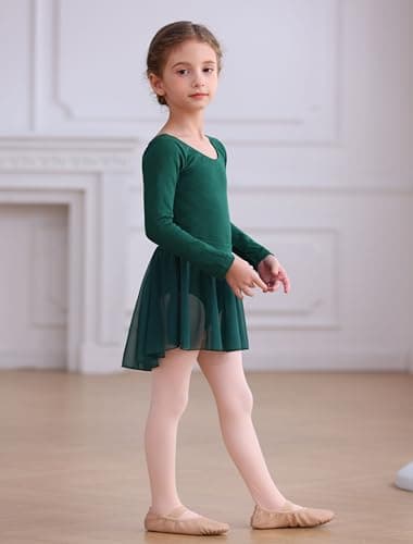 Mecceos Girls' Ballet Leotard Combo with Skirt & Tights