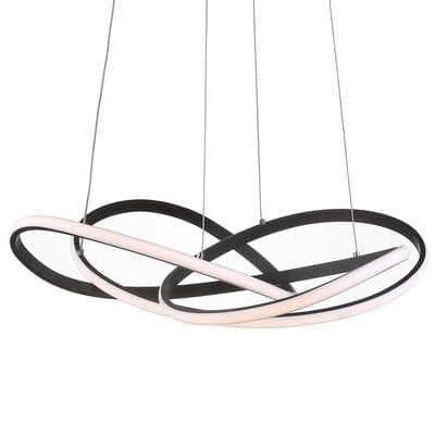 Jonathan Y JYL7219A Alexia 25" Black Dimmable Contemporary Pendant LED Dining Room Kitchen