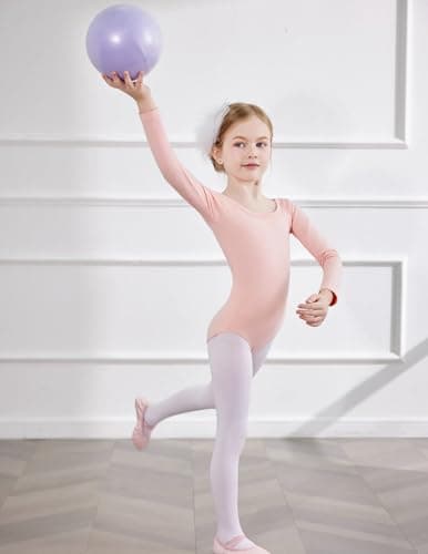 Zaclotre Long Sleeve Ballet Leotard with Crisscross Back & Shiny Skirt Combo