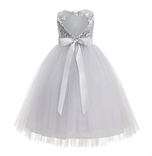 ekidsbridal Heart Cutout Sequin Flower Girl Dress