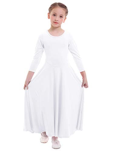 ZX Girls Long Sleeve Praise Dance Dress Liturgical Worship Costume