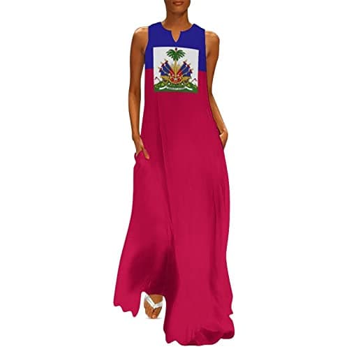 TAIZIYEAH Casual Mexican Flag V-Neck Shift Dress for Women Summer