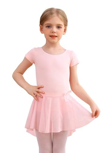 MdnMd Ballet Leotards with Skirt for Toddler Girls