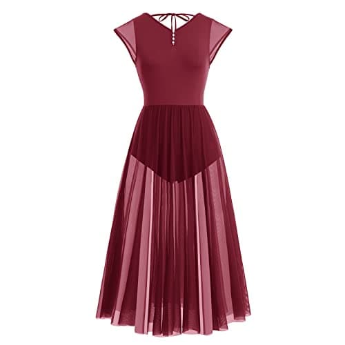 ODASDO Women's Flowing Maxi Dress for Lyrical and Contemporary Dance