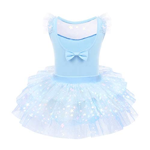 Girls' Ballet Leotard with Tutu Skirt and Bow - Classic Training Outfit