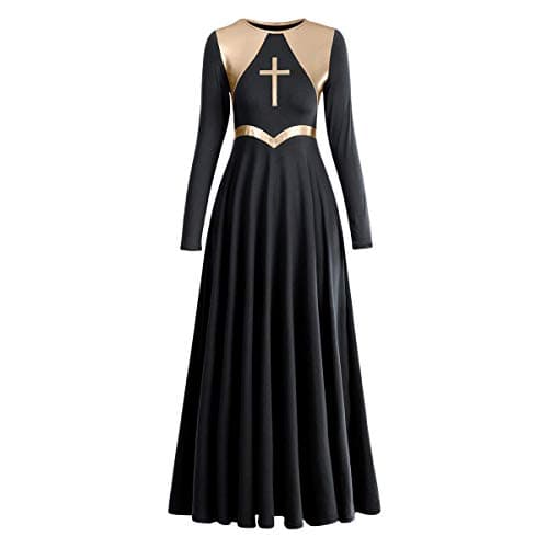 IBAKOM Women's Liturgical Praise Dance Dress Loose Fit Long Sleeve