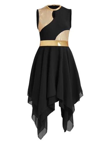 ZYACTU Women's V-Neck Sleeveless Praise Dance Liturgical Dress Lyrical Worship Costumes