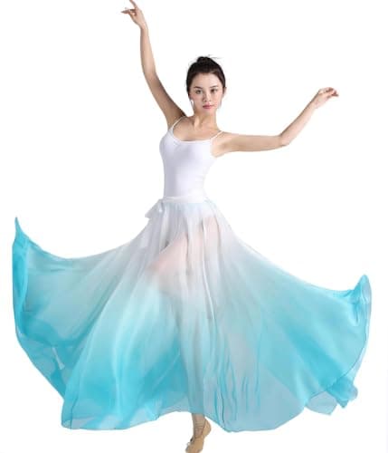 ORIDOOR Graduated Color 35" Lyrical Dance Skirt for Women