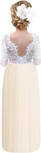 2Bunnies Girl's Rose Lace Back A-Line Tutu Party Dress