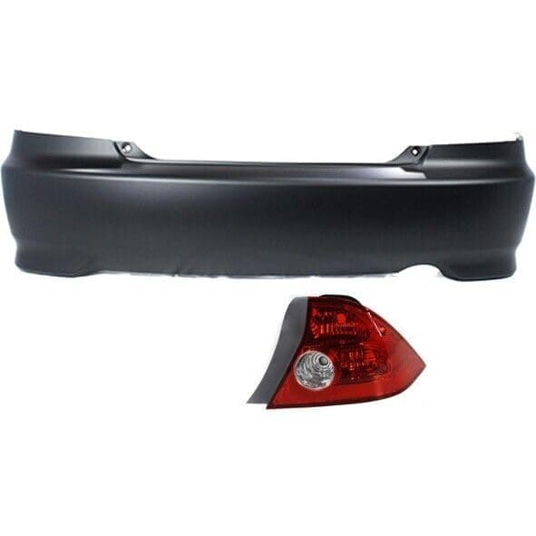 OEM Rear Bumper Cover Fascia Kit for Honda Civic 2004-2005