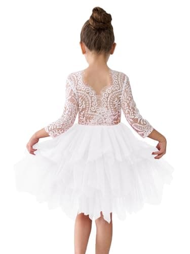 2Bunnies Girl Peony Lace Back Tiered Tutu Party Dress