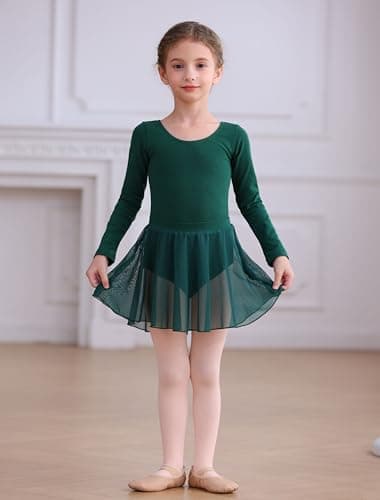 Mecceos Girls' Ballet Leotard Combo with Skirt & Tights