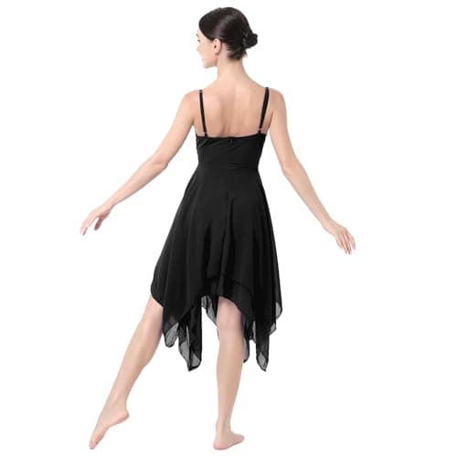 ODASDO Women's Modern Lyrical Dance Spaghetti Strap Chiffon Dress