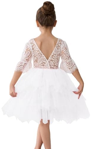 2Bunnies Girl Peony Lace Back Tiered Tutu Party Dress