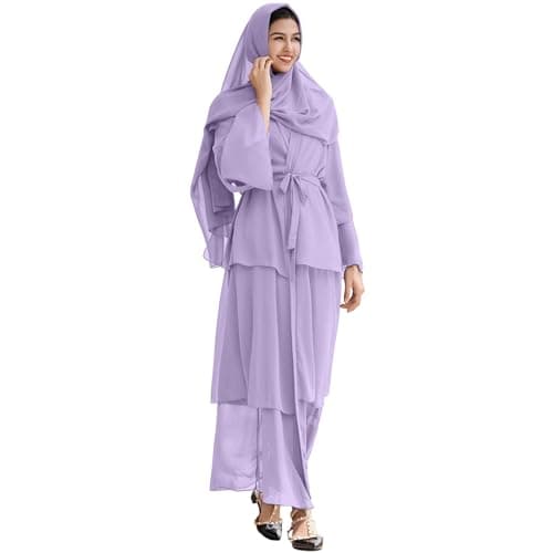 ODASDO Chiffon Abaya Dress for Muslim Women