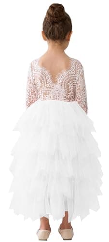 2Bunnies Girl Peony Lace Back Tiered Tutu Party Dress