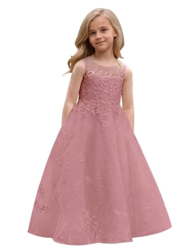Lace Appliques Humoral Tulle First Communion Dress for Flower Girls Weddings