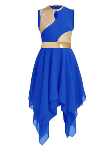 ZYACTU Women's V-Neck Sleeveless Praise Dance Liturgical Dress Lyrical Worship Costumes