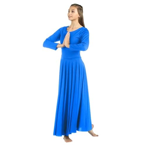 Danzcue Women's Loose Fit Full-Length Long Sleeve Dance Dress