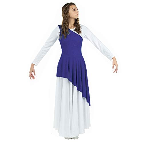Danzcue Asymmetrical Praise Dance Tunic in White