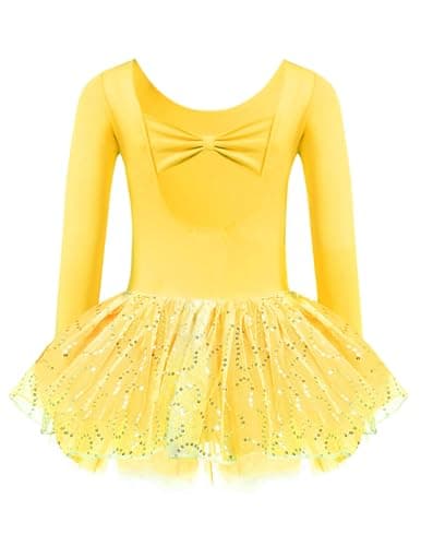 Zaclotre Girls Ballet Long Sleeve Leotards with Tutu Skirt Dance Dress