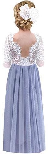 2Bunnies Girl's Rose Lace Back A-Line Tutu Party Dress