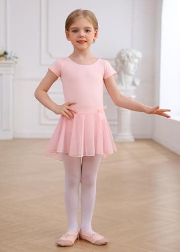 MdnMd Ballet Leotards with Skirt for Toddler Girls