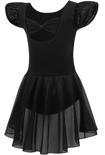 Mecceos Girls' Ballet Leotards - Short/Long Sleeve Skirts