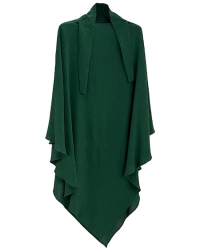 Zofocy Muslim woman's pure color hijab dress
