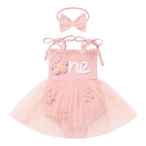 IMEKIS Boho Strawberry Romper Tulle Dress & Headband for Baby Girls Summer Photo Shoot