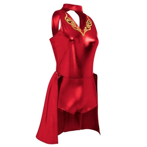ODASDO Women Trapeze Artist Circus Costume Metallic Jumpsuit