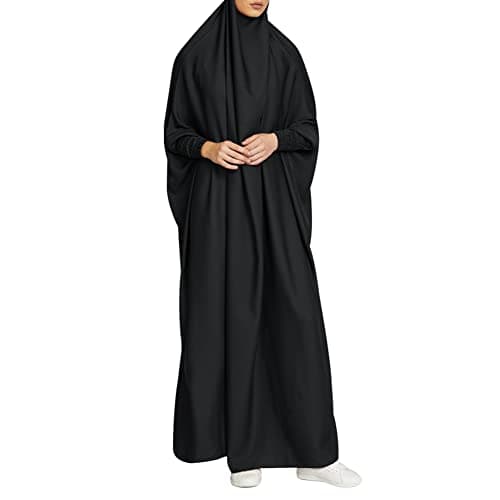 Simple Muslim Women's Maxi Dress with Hijab