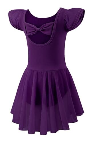 Mecceos Girls' Ballet Leotards - Short/Long Sleeve Skirts