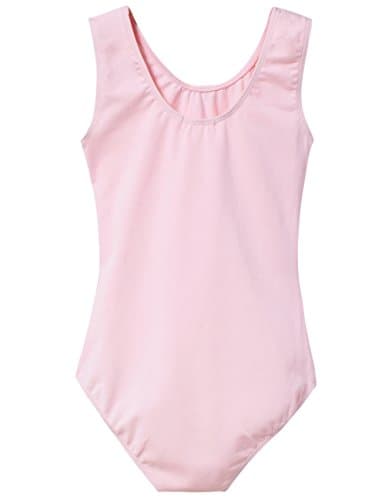 MdnMd Girls' Dance Leotard - Sleeveless Tank Mesh Cross Front