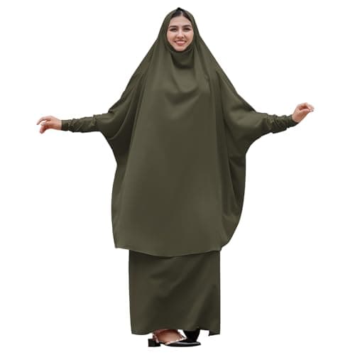 IWEMEK Muslim Women's Chiffon Abaya Dress Set