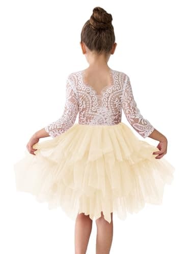 2Bunnies Girl Peony Lace Back Tiered Tutu Party Dress