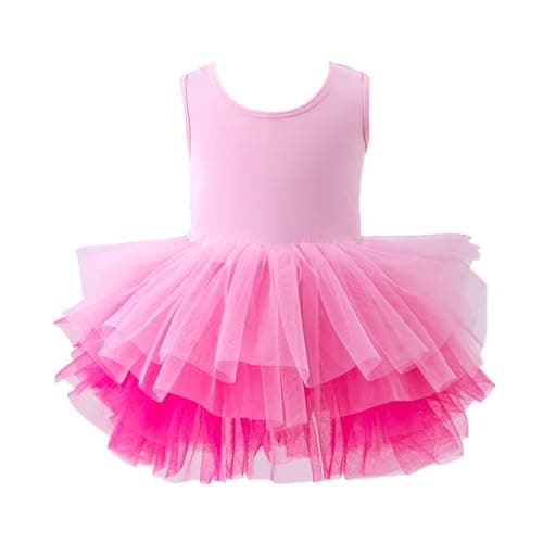 Tutu.kk Girls' 4-Layer Ballet Tutu Leotard (12 Months - 7 Years)