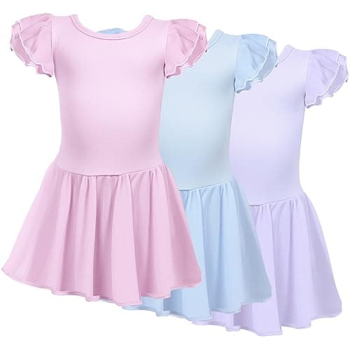 Suhine Girls' Criss Cross Back Dance Leotard & Tutu Skirt Outfit