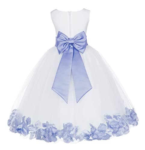 Ekid's Bridal Ivory Tulle Floral Petals Toddler Girl Dress 302T