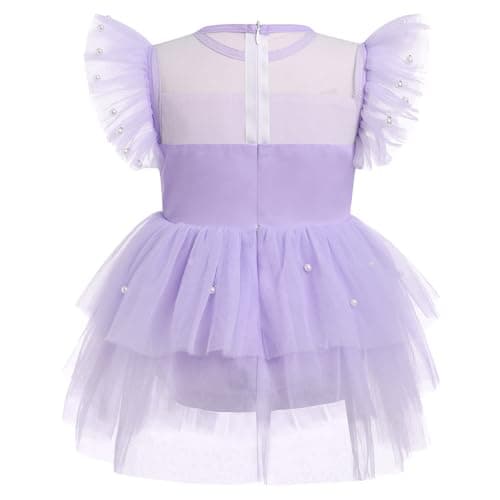 ODASDO Princess Tutu Tulle Flower Romper Dress for Baby Girls 0-24 Months
